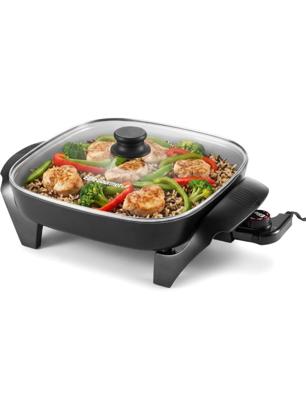 12" PFAS-Free Ceramic Electric Skillet - Non-Stick, 1200W, Versatile Cooking!